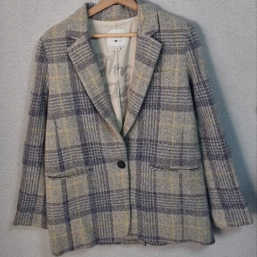 [BUNJANG] Thursday Island Check Wool Blend Jacket / S ) 써스데이아일랜드 체크 울혼방 자켓