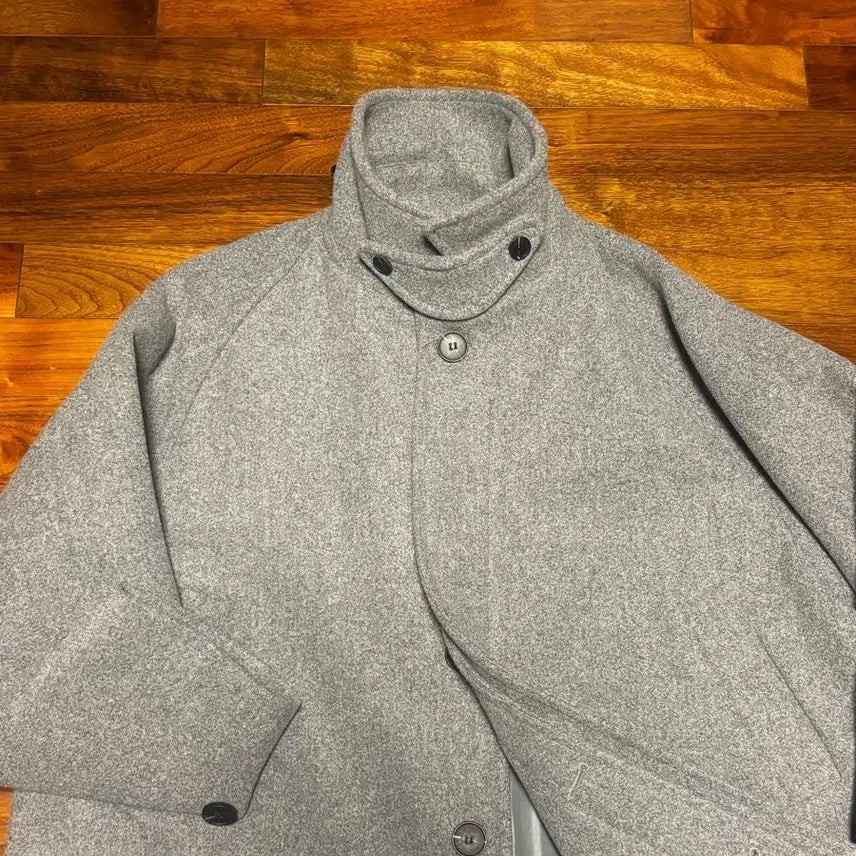 [BUNJANG] Gray Heavy Balmacaan Coat / 그레이 헤비 발마칸 코트