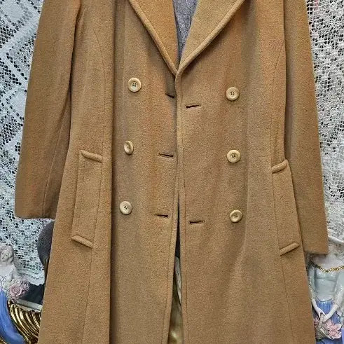 [BUNJANG] Max Mara Camel Double Button Long Coat / 이탈리아의 여성 패션 브랜드인 막스마라 카멜색 더블 버튼 롱 코트