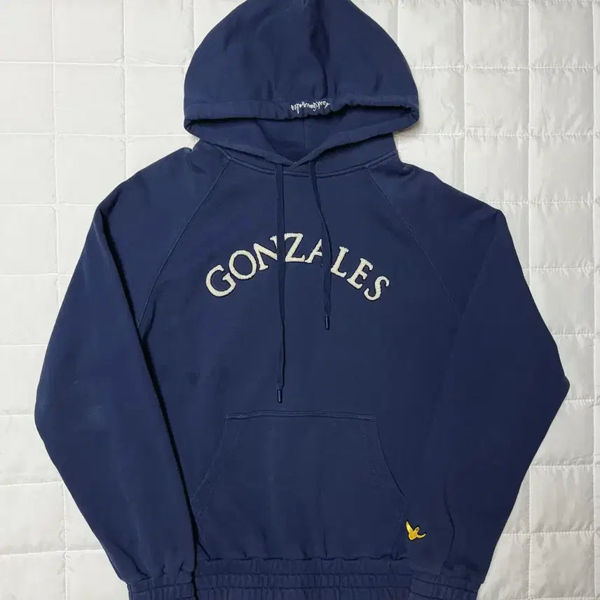 [BUNJANG] Mark Gonzales Lettering Navy Hoodie / 마크곤잘레스 뽀글이 레터링 네이비 후드티