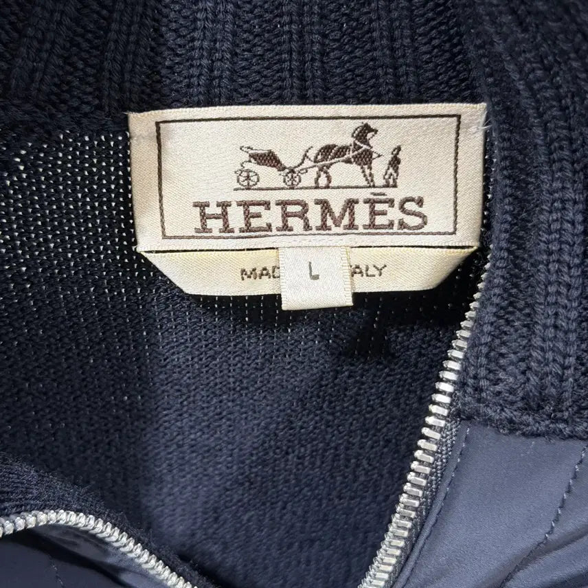 [BUNJANG] Hermès Windbreaker Navy Lightweight Padding Jacket / ( S+ / L ) 에르메스 신형 윈드브레이커 네이비 경량 패딩