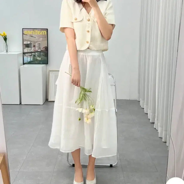 [BUNJANG] Organza Skirt (White, Yellow) - New / 오간자 스커트(화이트, 옐로우) 둘 다 새것