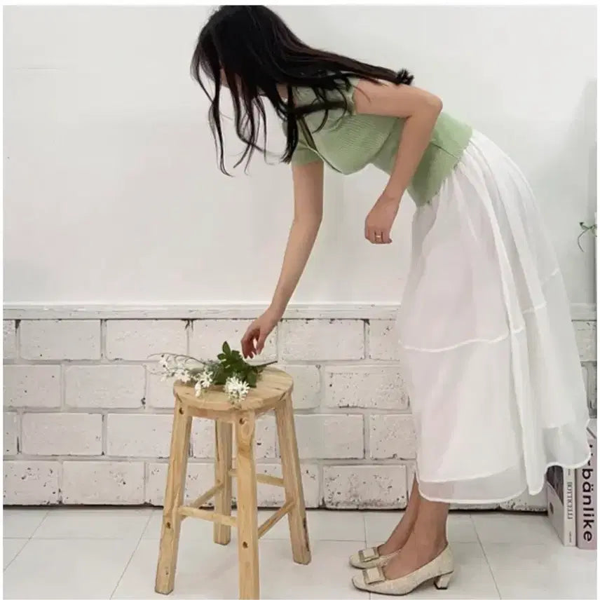 [BUNJANG] Organza Skirt (White, Yellow) - New / 오간자 스커트(화이트, 옐로우) 둘 다 새것