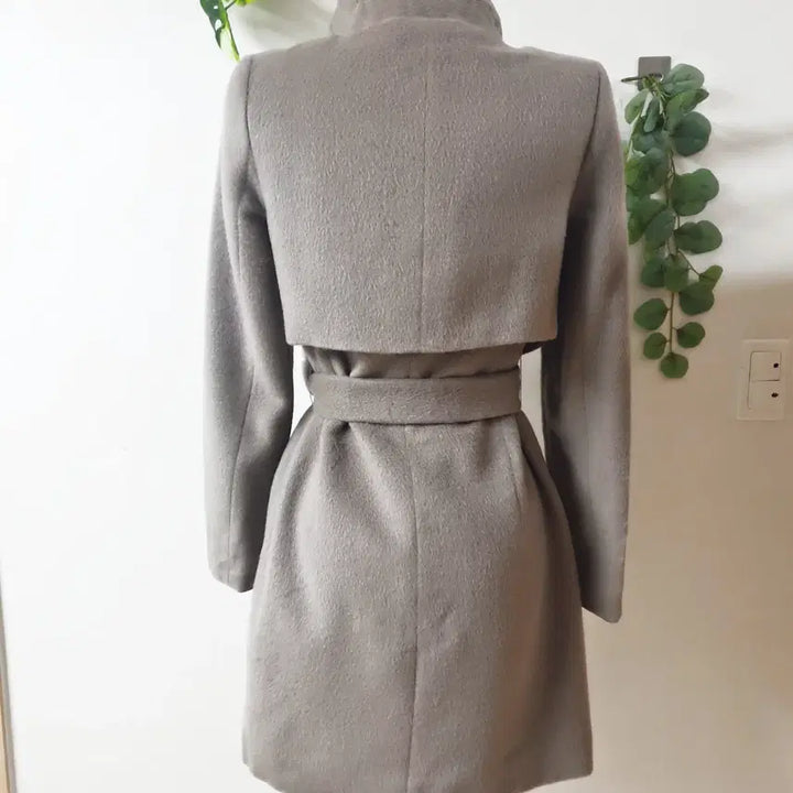 [BUNJANG] Minimum Alpaca High Neck Belted Coat - Beige Tone Gray / 미니멈 알파카 하이넥 벨티드코트 55 베이지톤그레이