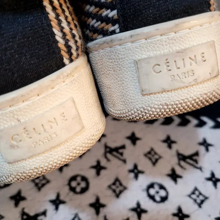 [BUNJANG] Celine Tweed Trainer Slip-on Sneakers / 정품 셀린느 트위드 트레이너 슬립온 스니커즈