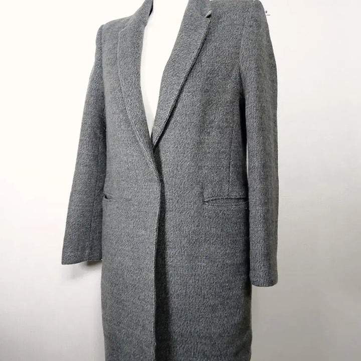 [BUNJANG] KL Basic Wool Coat Charcoal Gray / KL 스테디셀러 기본울코트 히든버튼 66 차콜그레이