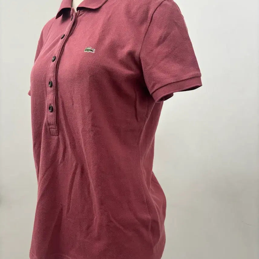 [BUNJANG] Lacoste Women's PK Short-Sleeve Polo Shirt Burgundy / 라코스테 여성 PK 반팔 카라 티셔츠 버건디