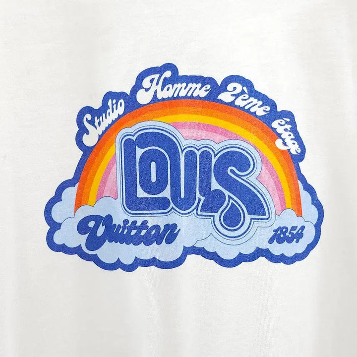 [BUNJANG] Louis Vuitton Rainbow Logo Printed T-shirt / L / 루이비통 레인보우 로고 프린팅 반팔 티셔츠 1AB4UP