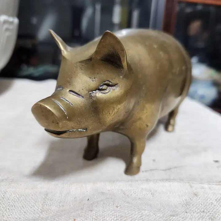 [BUNJANG] Vintage Bronze Piggy Bank / 국산빈티지동브론즈//황동 돼지 저금통