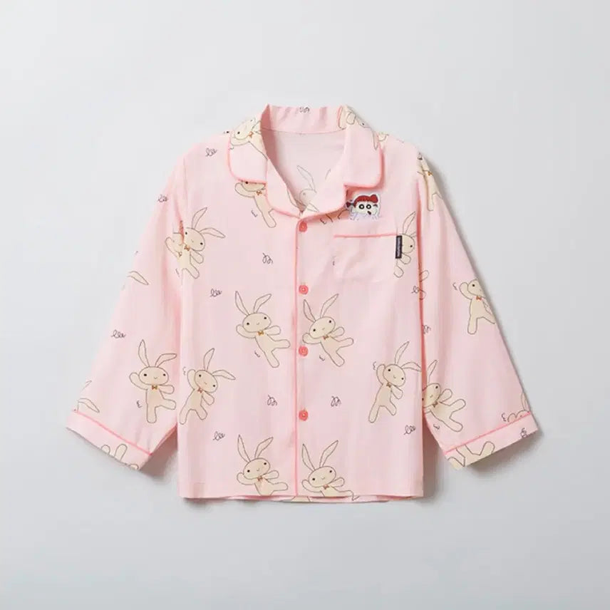 [BUNJANG] Spao Crayon Shin-chan YURI Rabbit Pink Pajamas / 스파오 짱구는 못말려 짱구 유리 토끼 핑크 잠옷 파자마