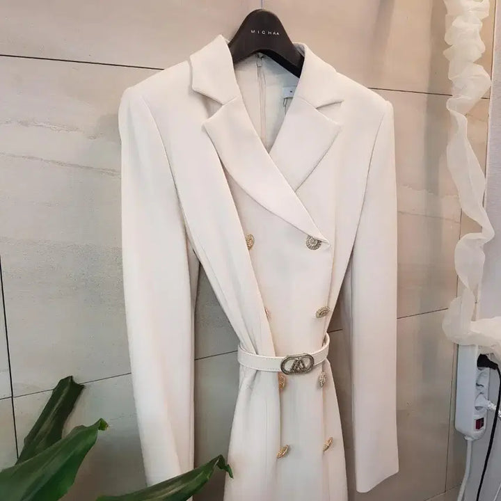 [BUNJANG] Misha Gold Button Double Dress / 하객룩 끝판왕 미샤 금장 더블 원피스 새상품