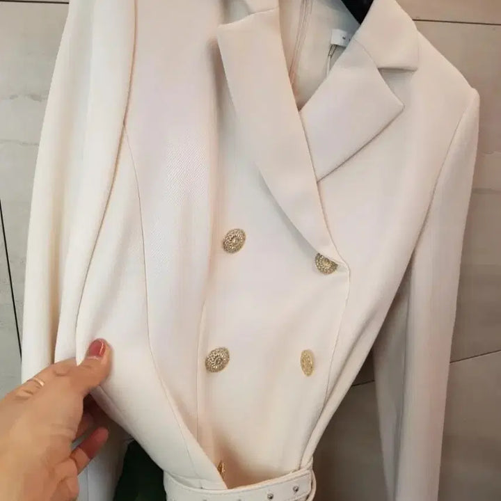 [BUNJANG] Misha Gold Button Double Dress / 하객룩 끝판왕 송혜교 착장 미샤 금장 더블 원피스 새상품