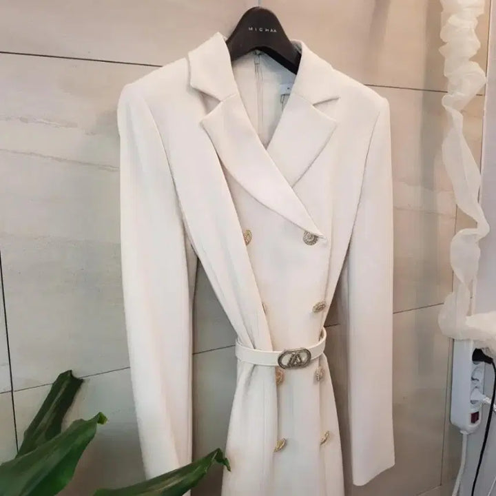 [BUNJANG] Misha Gold Button Double Dress / 하객룩 끝판왕 송혜교 착장 미샤 금장 더블 원피스 새상품