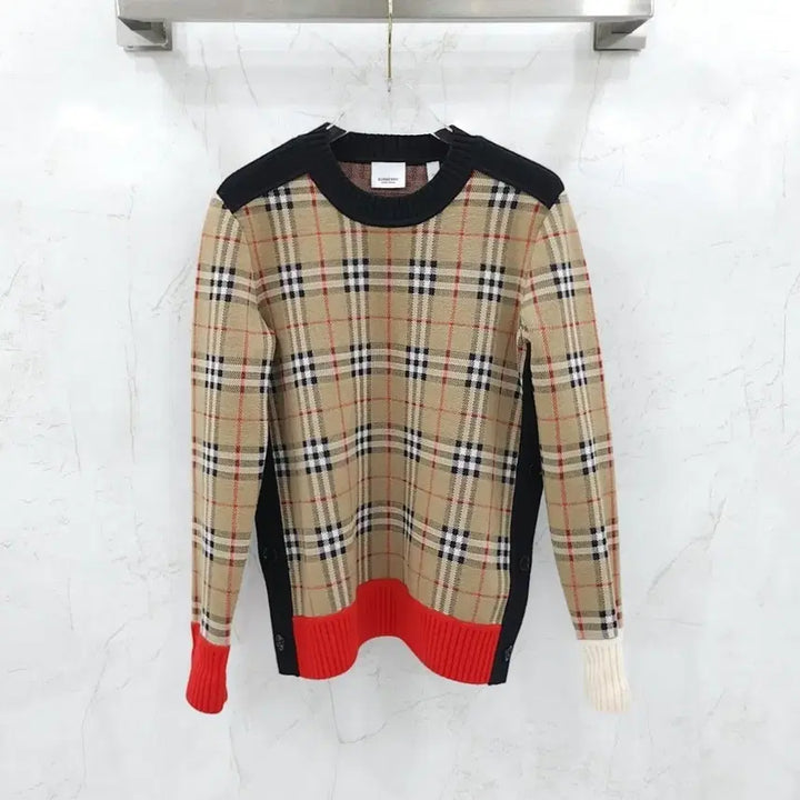 [BUNJANG] Burberry Archive Beige Wool Jacquard Knit XS / XS / 버버리 아카이브 베이지 울 자카드 니트 8037691