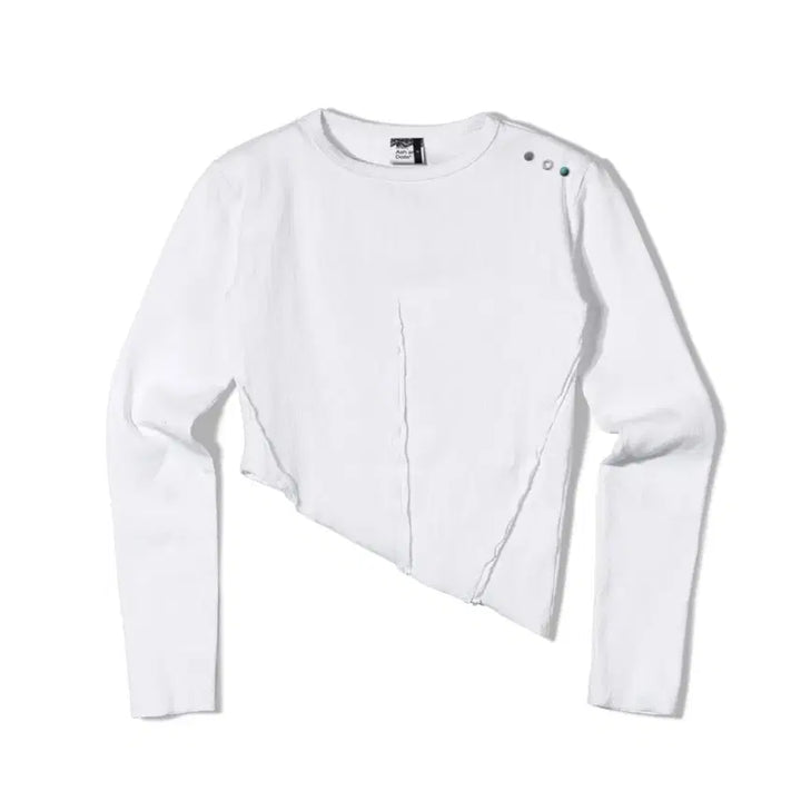 [BUNJANG] Milk Ash and Dolls Asymmetric Long Sleeve Shirt / 밀크애쉬앤드돌스 오픈 심 에시메트릭 롱슬리브 새상품 코이세이오 애즈온