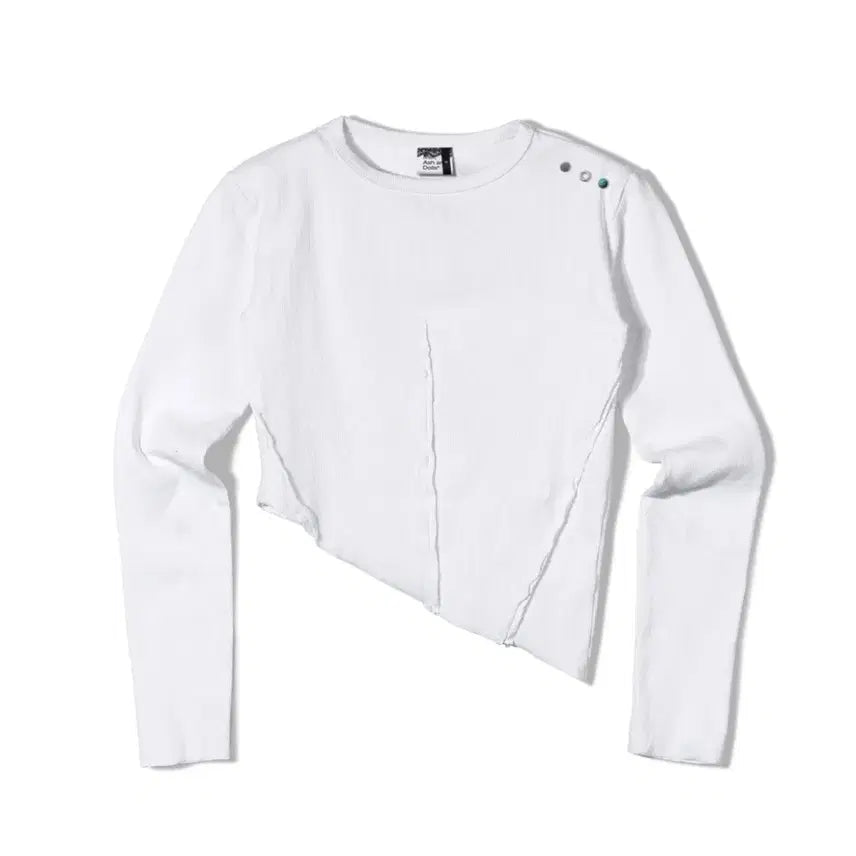 [BUNJANG] Milk Ash and Dolls Asymmetric Long Sleeve Shirt / 밀크애쉬앤드돌스 오픈 심 에시메트릭 롱슬리브 새상품 코이세이오 애즈온