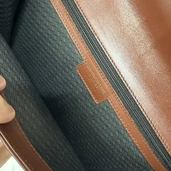 [BUNJANG] GIANNI NOTARO Leather Clutch Bag / [OS] GIANNI NOTARO 가죽 클러치백 브라운