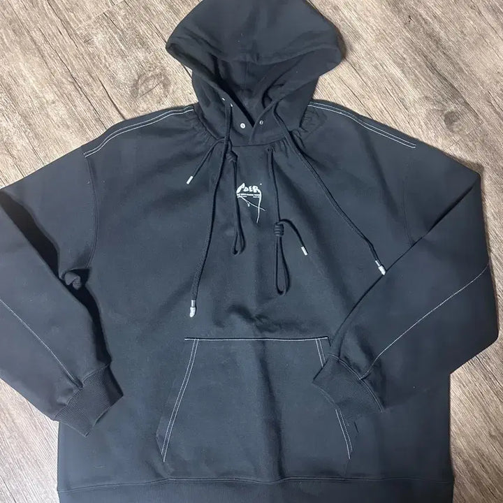 [BUNJANG] ADER Error Black Hoodie Set / ADER 에러 블랙 후드티 스티치 포인트 셋업