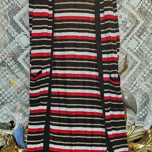 [BUNJANG] Tommy Hilfiger Striped Long Cardigan / 타미힐피거(Tommy Hilfiger) 브랜드스트라이프 롱 가디건