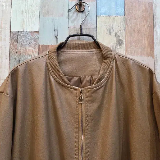 [BUNJANG] Faux Leather Jacket / 인조가죽 자켓