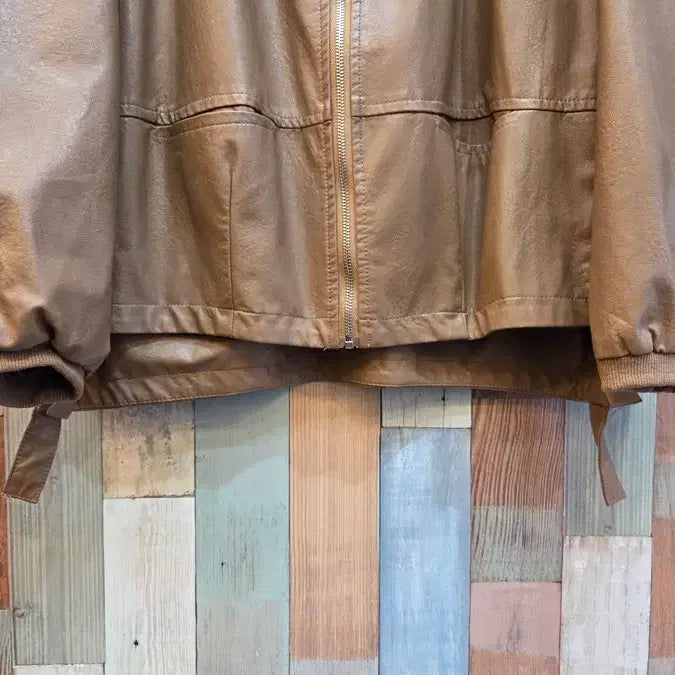 [BUNJANG] Faux Leather Jacket / 인조가죽 자켓