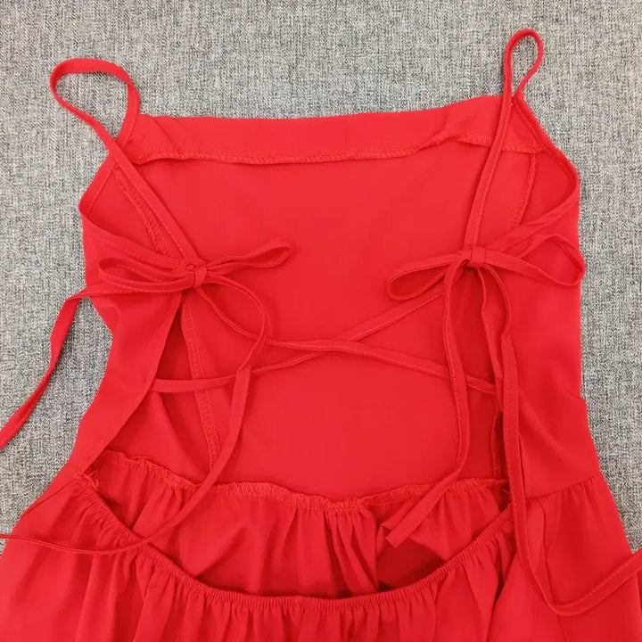 [BUNJANG] Red Strap Dress / 레드 끈 원피스