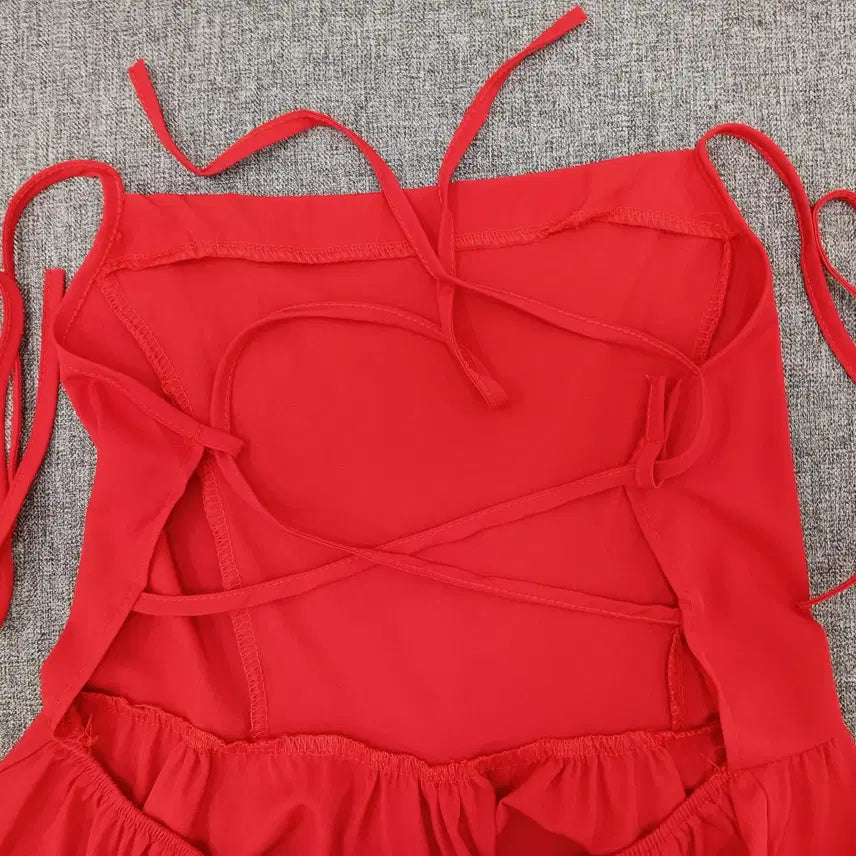 [BUNJANG] Red Strap Dress / 레드 끈 원피스