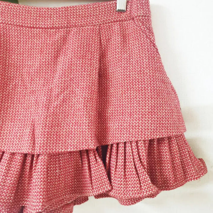 [BUNJANG] O'2nd Tweed Frill Culotte Pants / 한섬 오즈세컨 트위드 프릴 큐롯팬츠 55 핑크