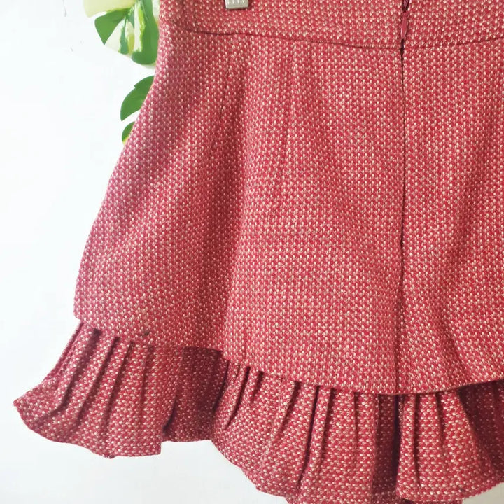 [BUNJANG] O'2nd Tweed Frill Culotte Pants / 한섬 오즈세컨 트위드 프릴 큐롯팬츠 55 핑크