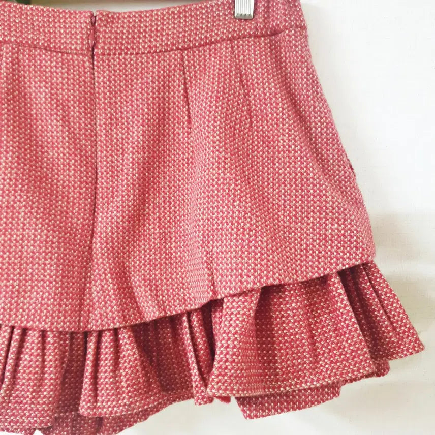 [BUNJANG] O'2nd Tweed Frill Culotte Pants / 한섬 오즈세컨 트위드 프릴 큐롯팬츠 55 핑크