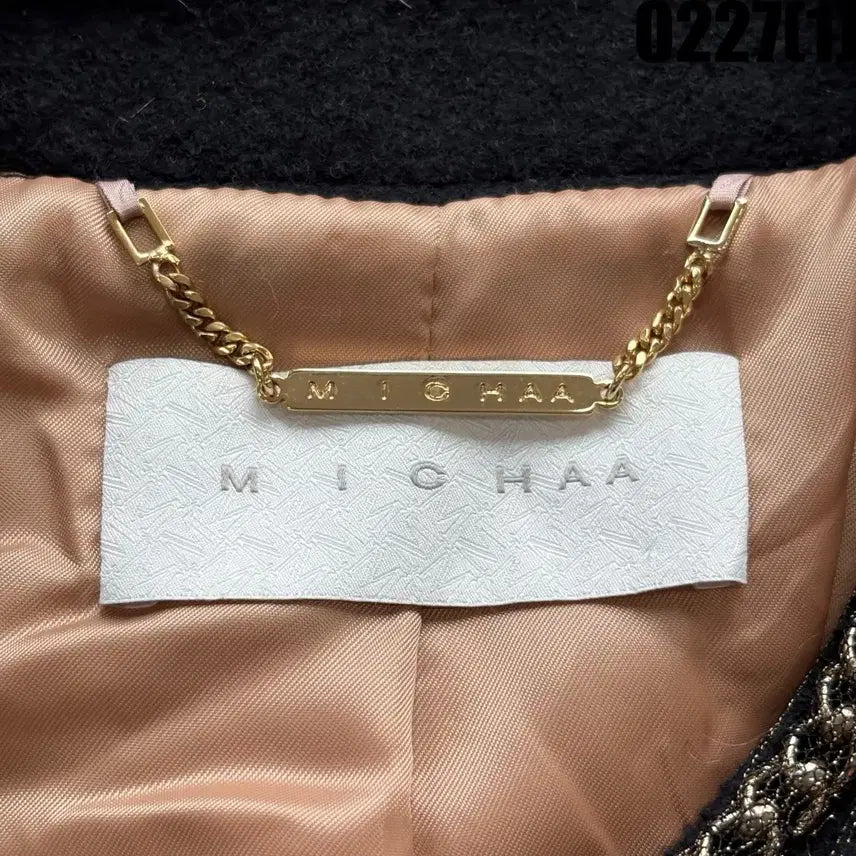 [BUNJANG] MICHAA Tweed Long Coat Brown XS / MICHAA 트위드 롱 코트 자켓 브라운 XS