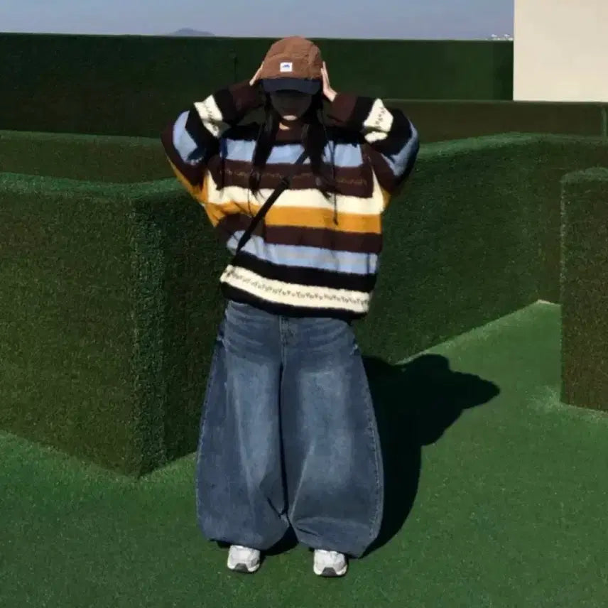 [BUNJANG] Enic Mohair Striped Knit Sweater / 에닉 모헤어 단가라 니트 (에이블리)