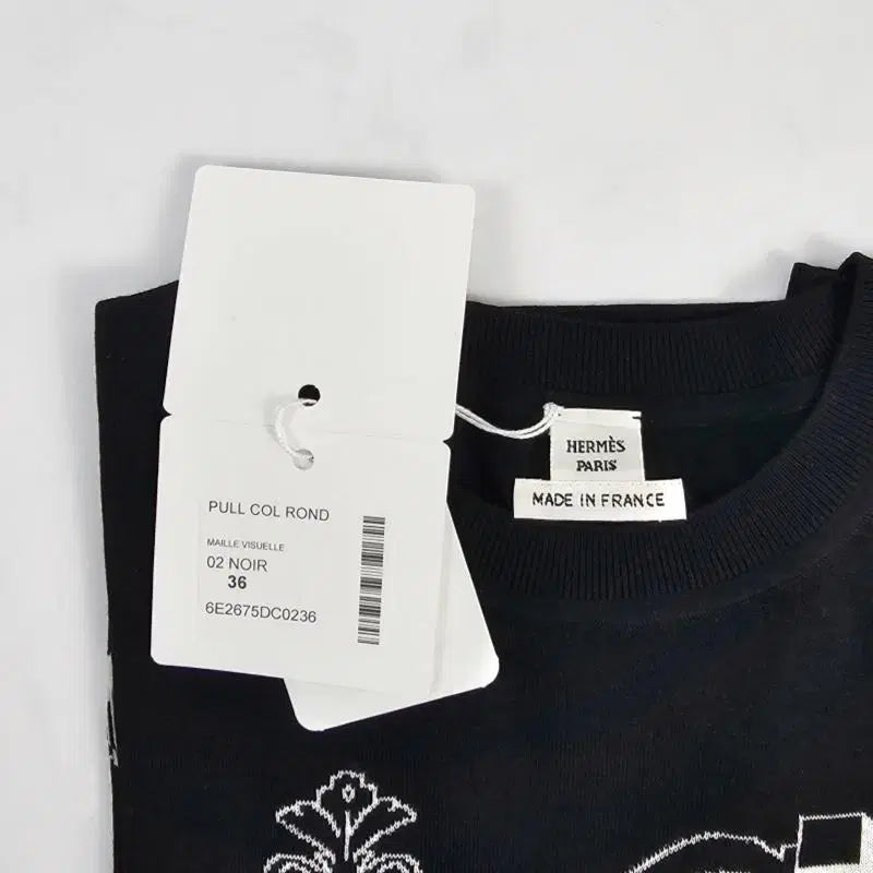 [BUNJANG] Hermès Ferronnerie Jacquard Long Sleeve Sweater / 에르메스 롱 슬리브 스웨터 여성 니트 누아 H6E2675DC0236