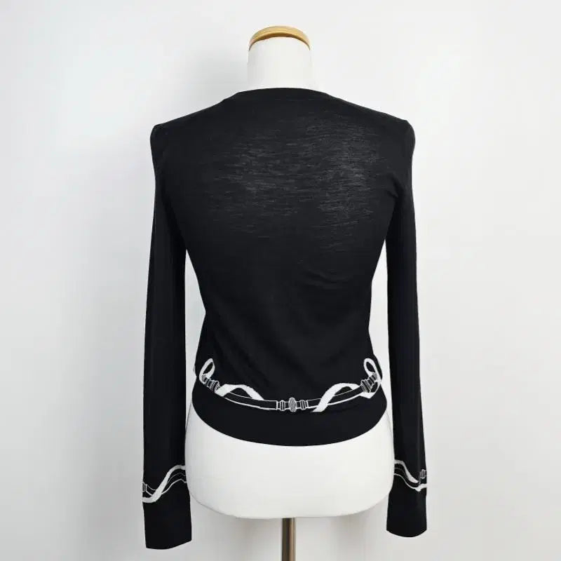 [BUNJANG] Hermès Ferronnerie Jacquard Long Sleeve Sweater / 에르메스 롱 슬리브 스웨터 여성 니트 누아 H6E2675DC0236