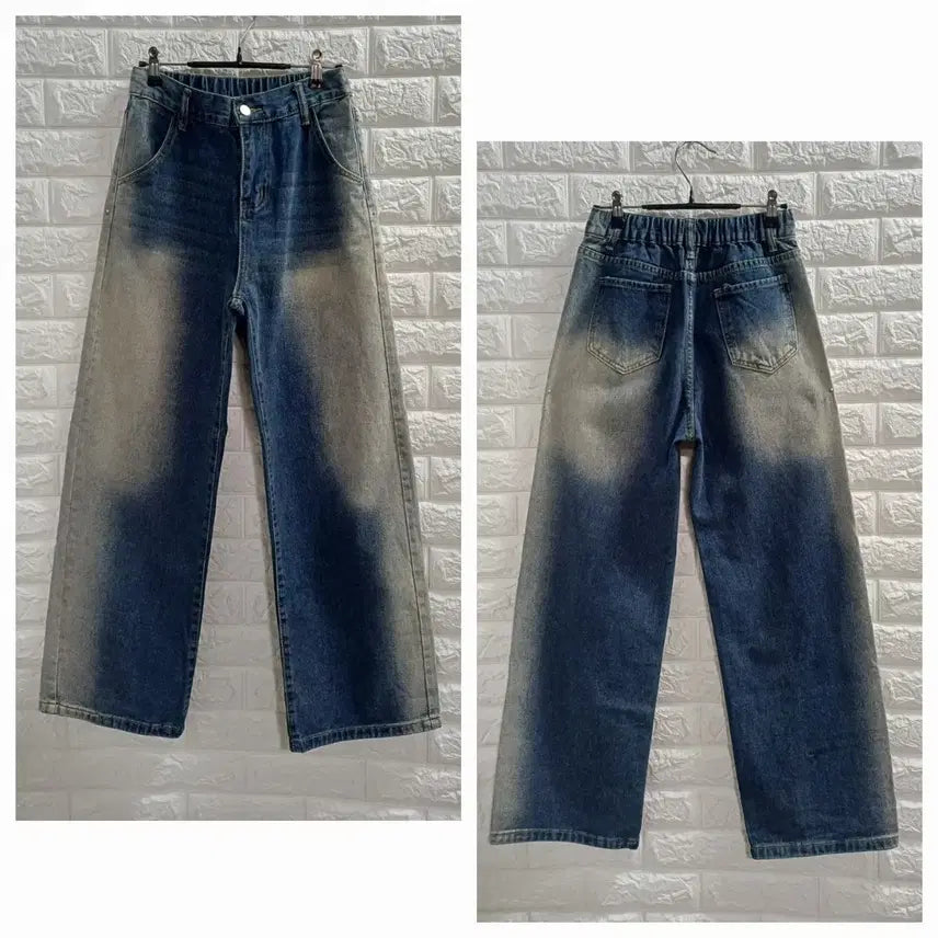 [BUNJANG] Unbranded Wide Leg Jeans M / 허단36~뒷밴딩 와이드 청바지M