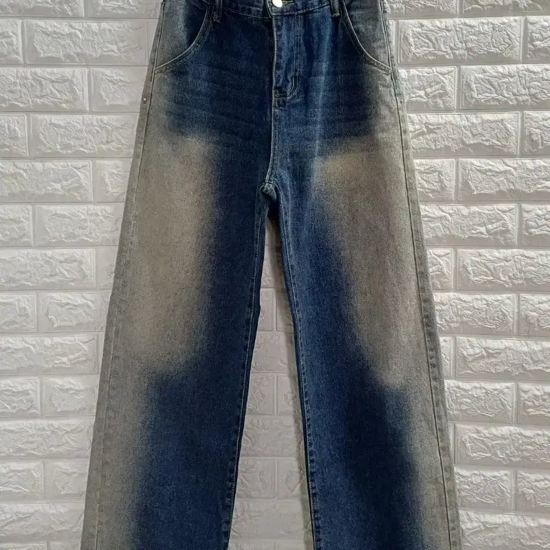 [BUNJANG] Unbranded Wide Leg Jeans M / 허단36~뒷밴딩 와이드 청바지M