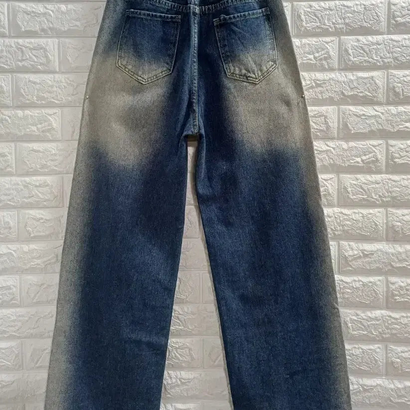 [BUNJANG] Unbranded Wide Leg Jeans M / 허단36~뒷밴딩 와이드 청바지M