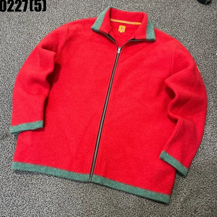 [BUNJANG] Red Wool Zip-up Jacket / 빨강색 울 집업 자켓