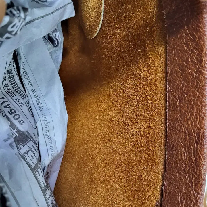 [BUNJANG] Vintage Brown Leather Handmade Crossbody Bag / 가죽 크로스백 브라운 빈티지 핸드메이드
