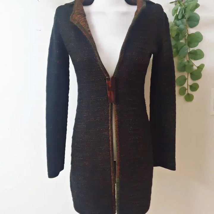 [BUNJANG] Arte Jung Ho Jin Hooded Knit Long Cardigan / Arte정호진 후드 니트 롱가디건 55 블랙브라운