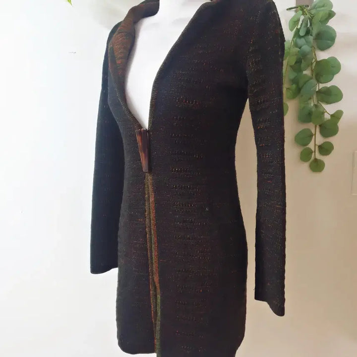 [BUNJANG] Arte Jung Ho Jin Hooded Knit Long Cardigan / Arte정호진 후드 니트 롱가디건 55 블랙브라운