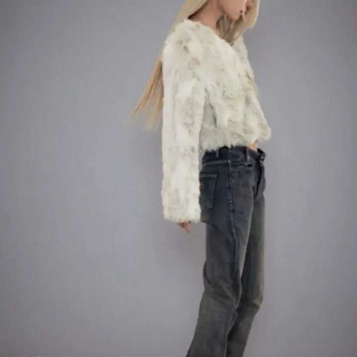 [BUNJANG] As'on Ivory Fur Jacket / as'on 애즈온 아이보리 퍼자켓