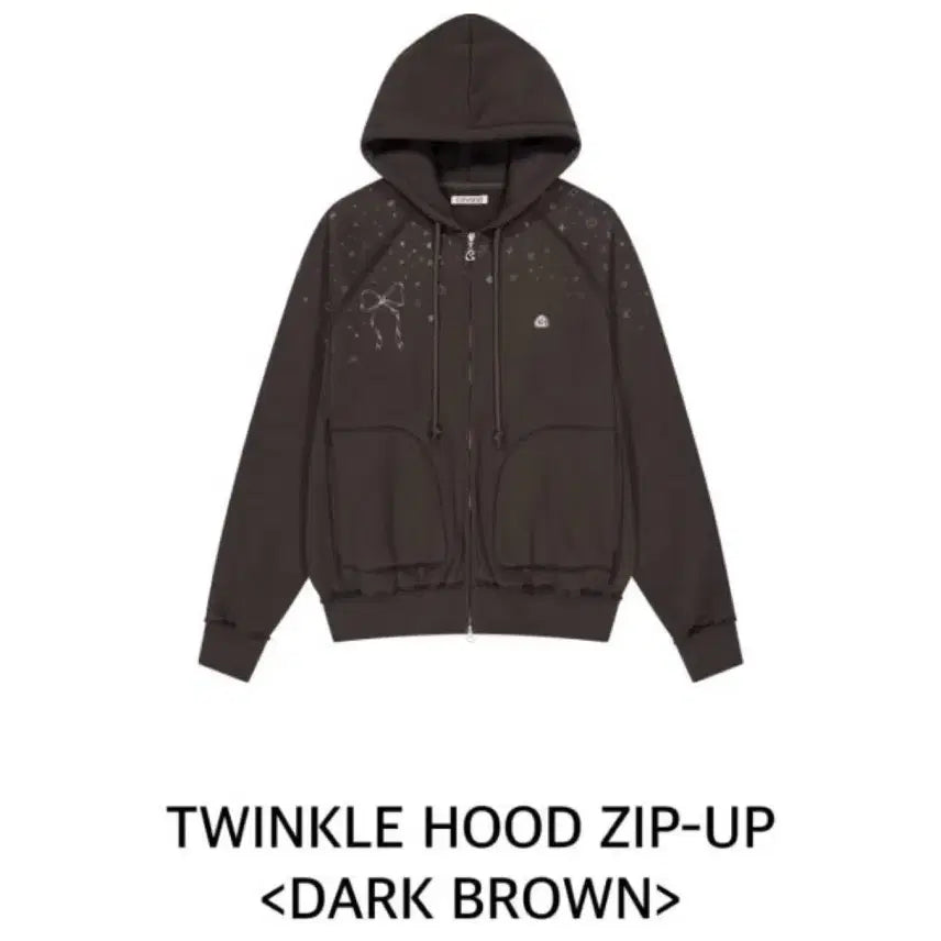 [BUNJANG] Koiseio Twinkle Hoodie Dark Brown / 코이세이오 트윙클 후드집업 다크브라운
