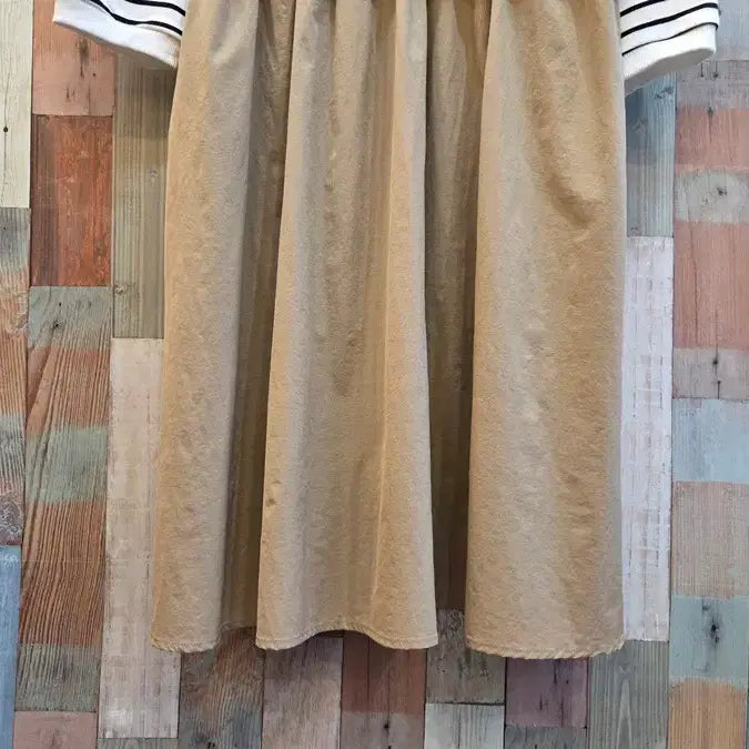 [BUNJANG] Striped Elastic Midi Dress / 단가라 바스락 스판원피스