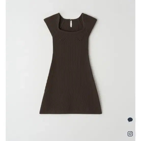 [BUNJANG] Yunsul Ray Knit Mini Dress Cocoa / 윤슬 레이 니트 원피스 코코아 02