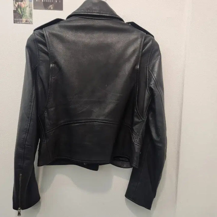[BUNJANG] Sandro Black Leather Biker Jacket / 산드로 블랙 레더 바이커 자켓