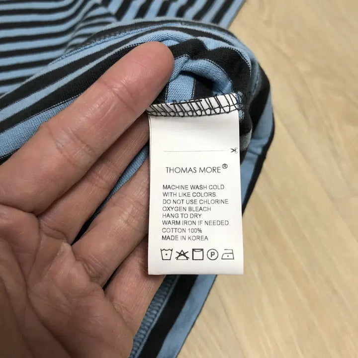 [BUNJANG] THOMAS MORE Chico Striped Tee Blue (Size L) / L) 새상품 토마스 모어 THOMAS MORE 치코 스트라이프 티 블루