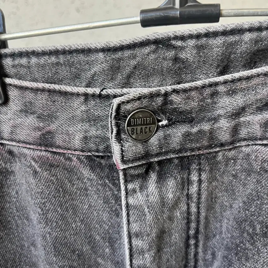 [BUNJANG] Dimitri Black Wide Cargo Black Denim Pants / 디미트리블랙 와이드 카고 흑청데님