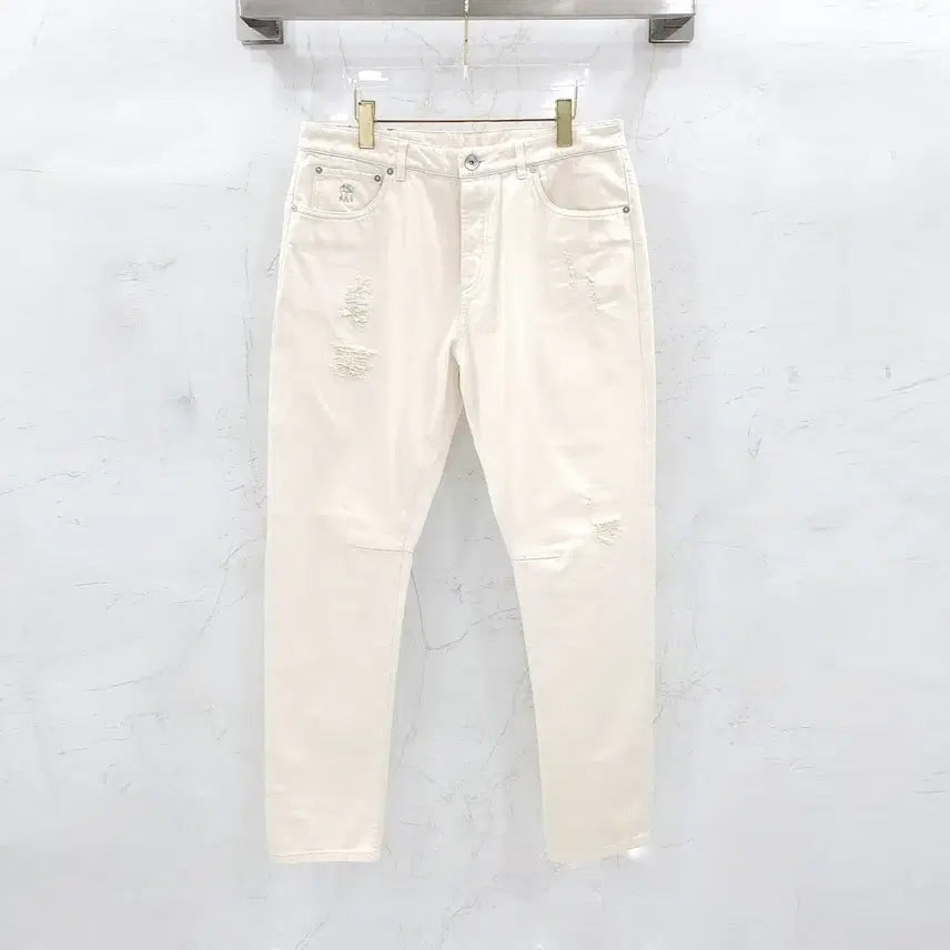 [BUNJANG] Brunello Cucinelli Ivory Washed Denim Pants / 50 / 브루넬로 쿠치넬리 아이보리 워싱 데님 팬츠