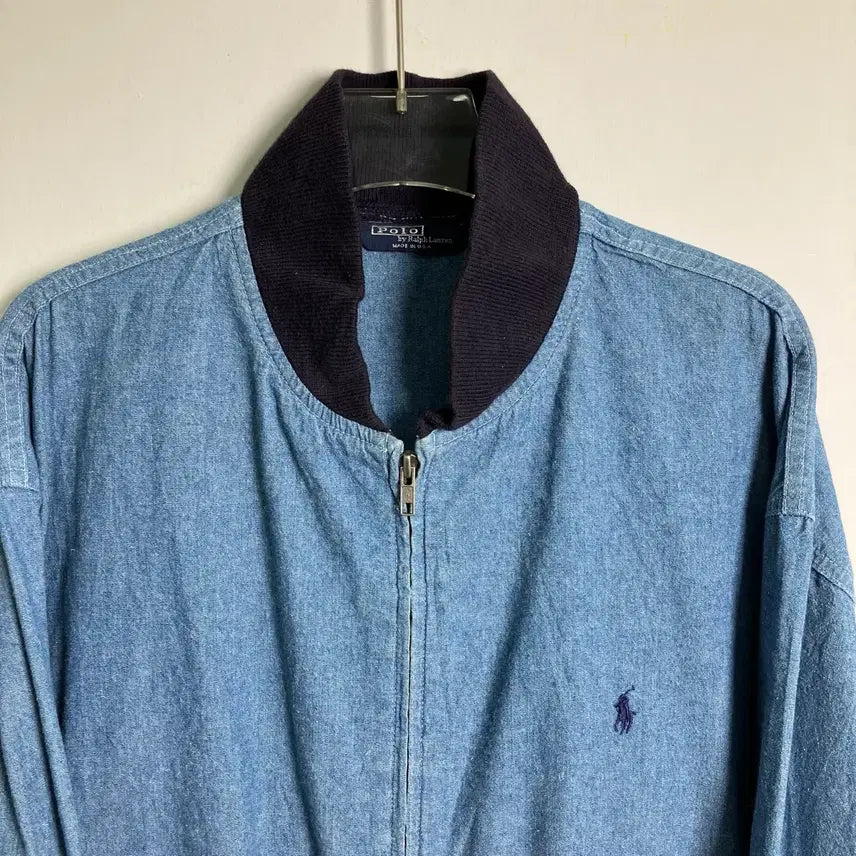 [BUNJANG] Polo Ralph Lauren Denim Blouson Jacket XL / 80's 폴로 랄프로렌 데님 블루종 자켓 XL